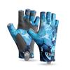 Gobygo 1Pair Fishing Gloves  Anti-Skid Half Finger Gloves Outdoor Riding Sunscreen Exposed Finger High Elastic Ice Silk Gloves
