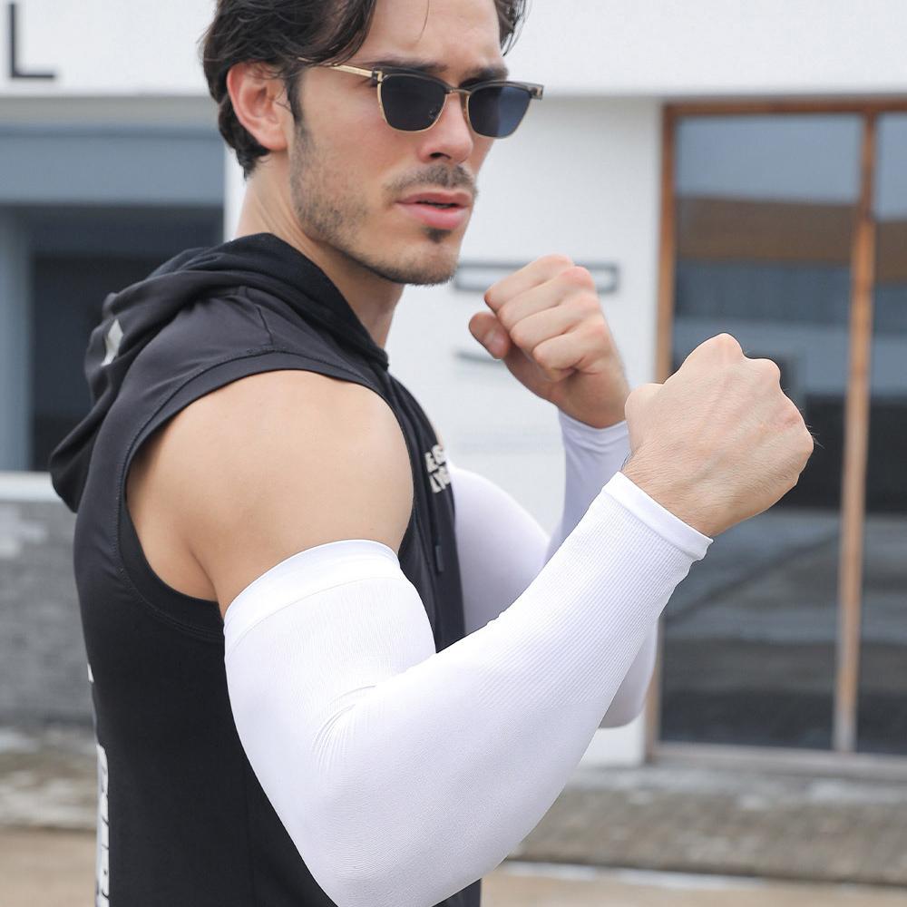 Anti-Sonnenbrand-Ärmel, elastisch, für Herren und Damen, cooler Muff, Übergröße, Outdoor-Sport, Sonnenschutz, Fahrradärmel, UV-blockierende Ärmel, fingerlos