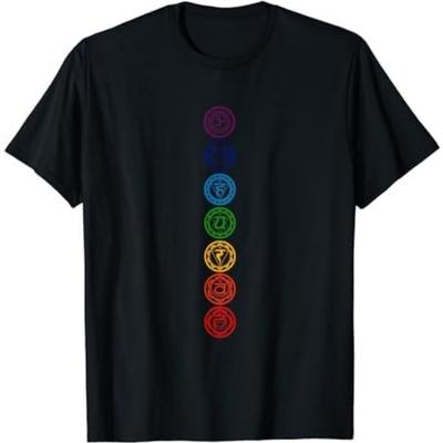 Chakras Yoga Géométrie Sacrée OM Namaste Kundalini Méditation T-shirt CBQ Hommes Femmes Débardeur Sweat à Capuche Manches Longues Noir