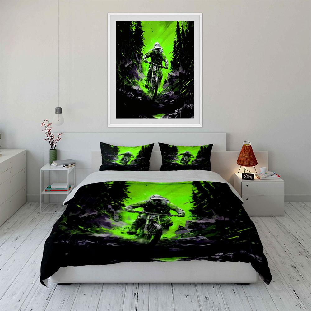 Cycling Adventure Three-Piece Set Soft Skin-Friendly Bedding Set Includes 1 Duvet Cover And 2 Pillowcase Gift