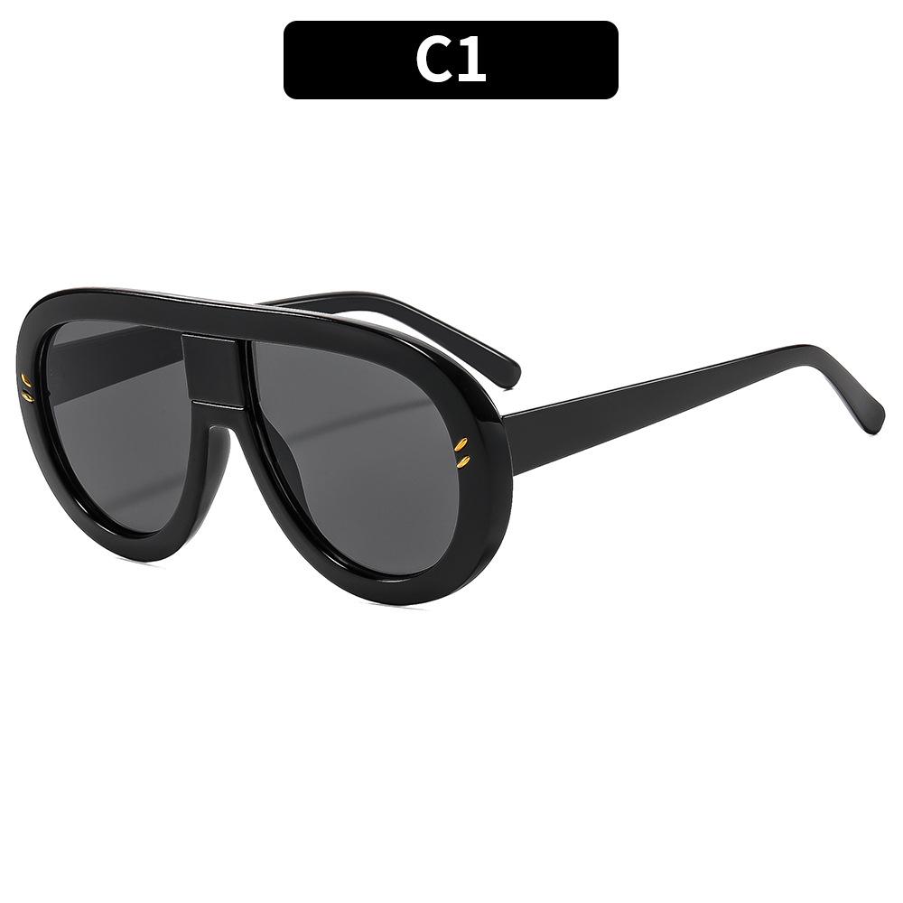 Personalized retro large frame oval rice nail sunglasses outdoor travel fashion sunglasses