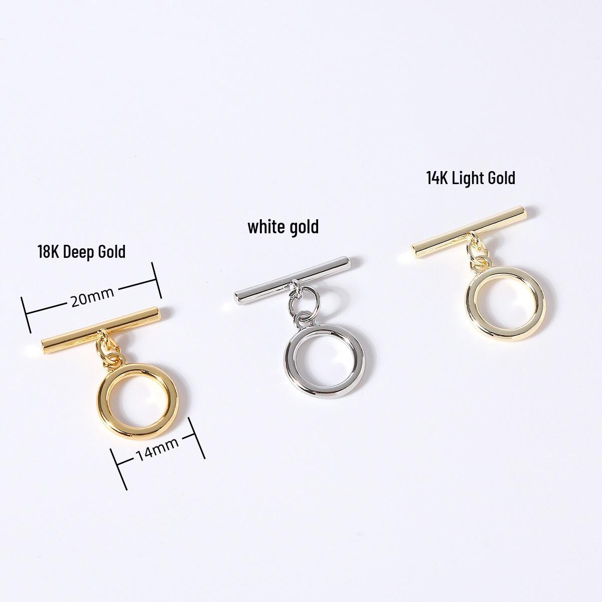 

Медь с позолотой 14 карат, застежка-тогл OT, круглая, гладкая, для браслетов, ожерелий и фурнитура для завершения ювелирных изделий Platinum Color