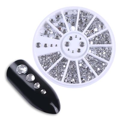 1 scatola di strass rotondi per nail art in gel UV acrilico