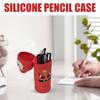 Silicone Standing Pencil Case Santa Christmas Storage Bag Aesthetic Pen Pouch for School Classroom Home Student Teacher Gift