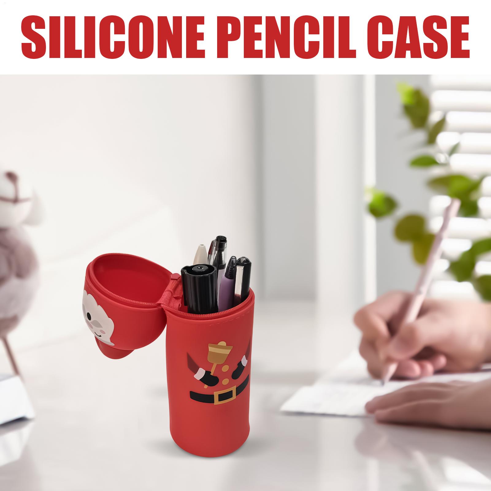 

Silicone Standing Pencil Case Santa Christmas Storage Bag Aesthetic Pen Pouch for School Classroom Home Student Teacher Gift China Mainland