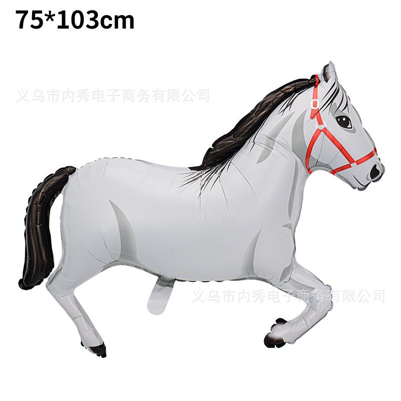 Horse Racing Festival Themed Balloon Party Stallion Western Cowboy Festival Boots Hat Horseshoe Aluminum Film Balloon Scene Decoration
