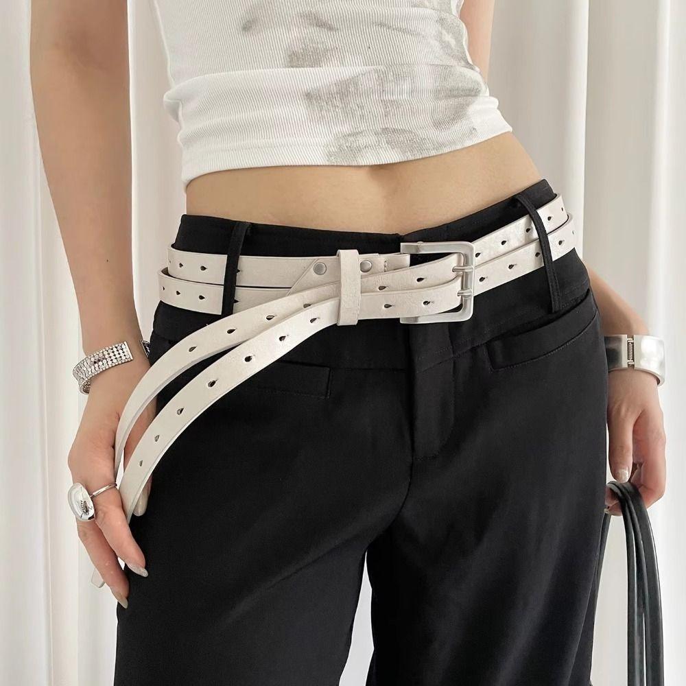 Leather Women's Belt Vintage Dress Jeans Belt American Waist Belt  Waist Accessories