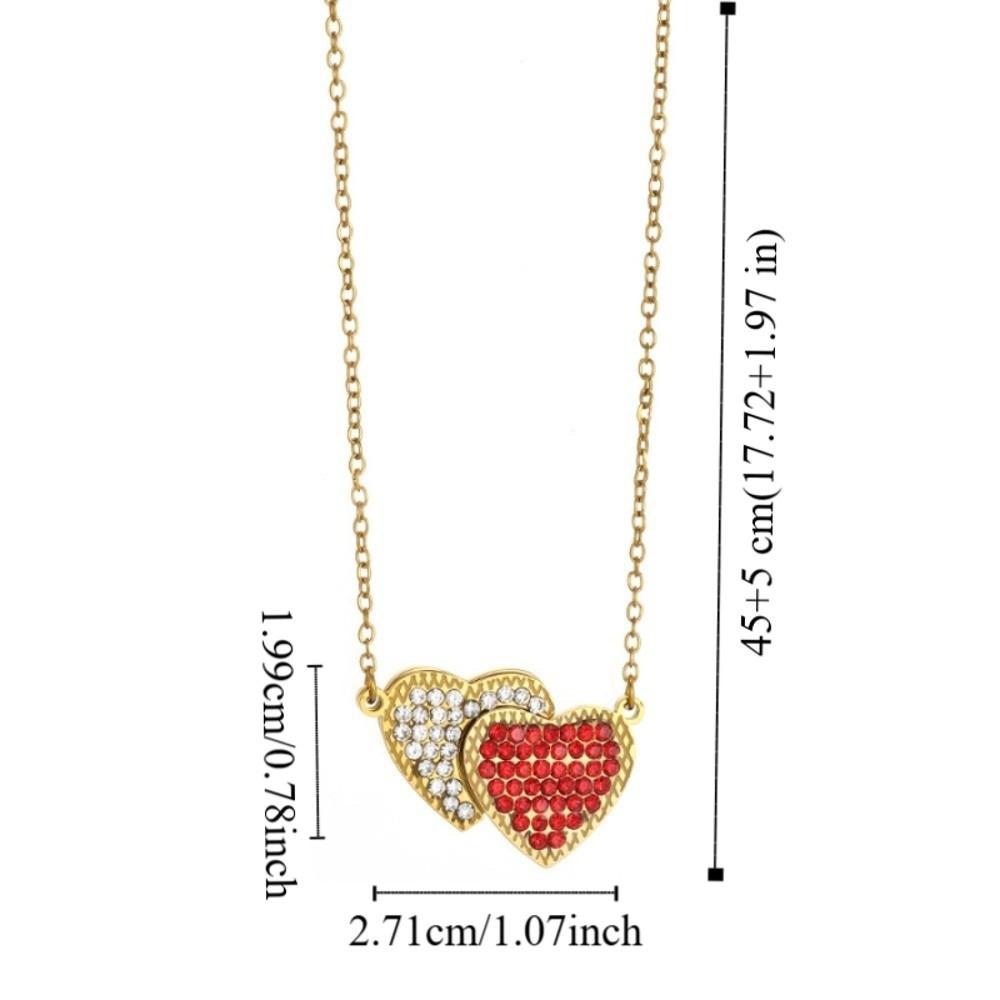 Magnetic Love Heart Pendant Necklace Rhinestone Heart Necklace Valentine's Day Gift