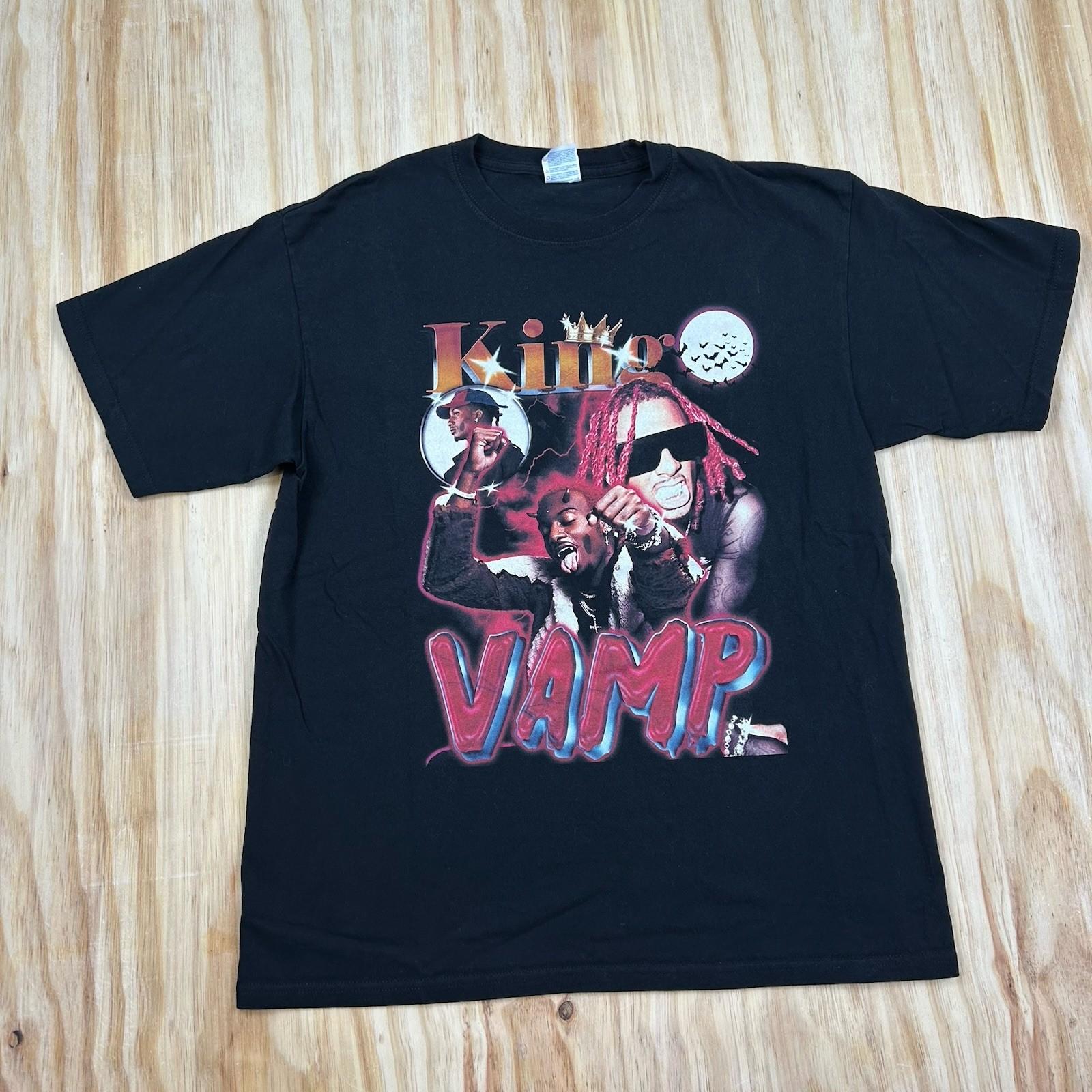 Playboi Carti King Vamp Tour Tee Black Large Short Sleeve Rap Hip Hop Unisex T-Shirt XXL
