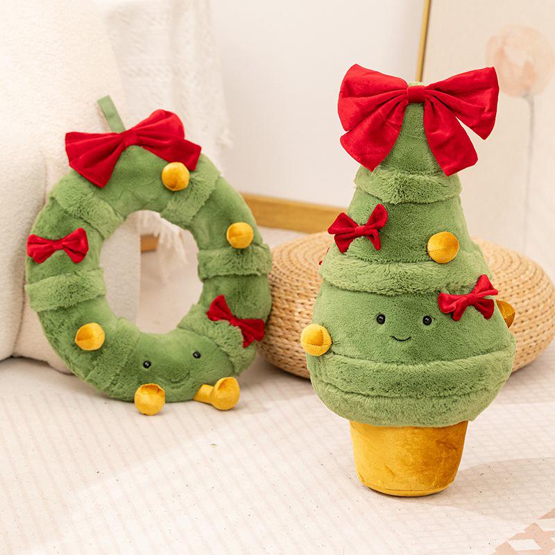 Christmas Cozy Wreath Hug Pillow Plush Doll - Soothing Holiday Decor Gift