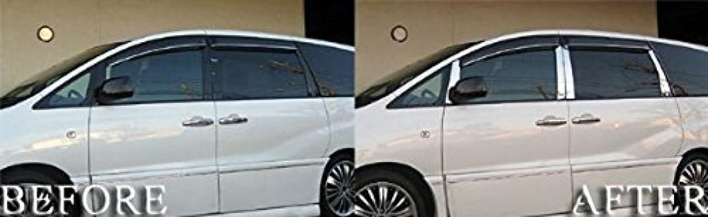 BRIGHTZ Finish Stainless Steel Pillar Panels with Visor for Estima Compatible with Estima Ultra-Mirror 30/40 (PIL-SIL-128), 10-Piece Set, ACR30W,