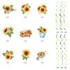 18Pcs Sunflower Hanging Swirls Decorations Sunflower Foil Swirls Ceiling Wall Decor for Birthday Party Wedding Baby Shower