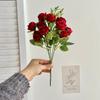 DIY 10 Head Artificial Rose Bouquet Silk Cloth Rose Flower Bundle Artificial Flower Wedding Decoration