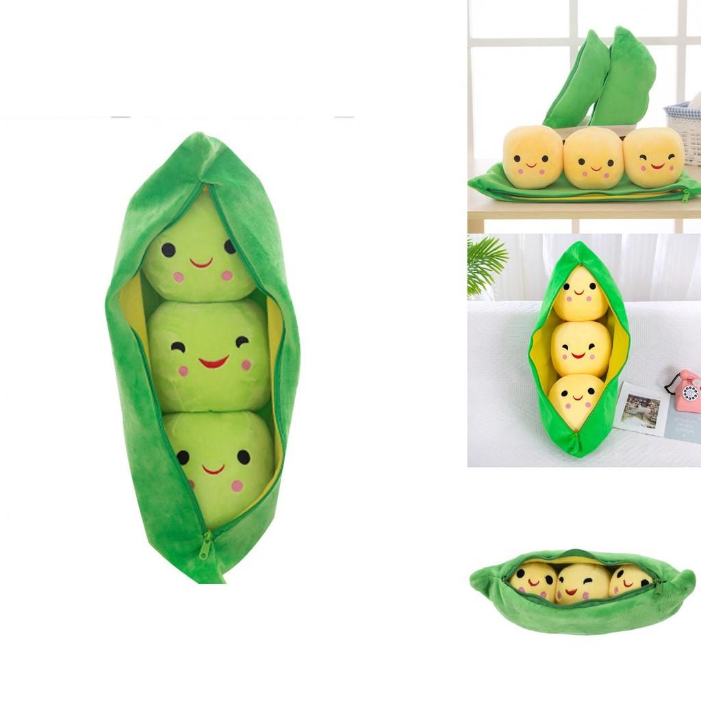 Cute Little Pea Plush Doll Set Soft And Fun Filled Toy Pods For Kids