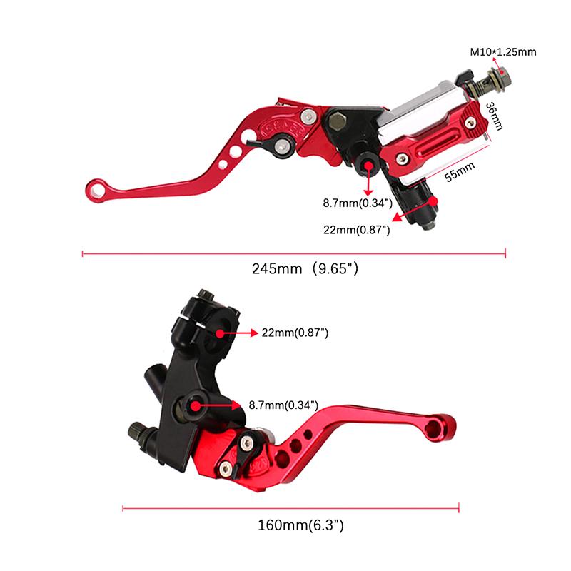 1 Pair 7/8"(22Mm) Universal Motorcycle Brake Master Cylinder Reservoir Levers Master Cylinder Levers Moto Accessories