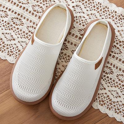 Shoes for Women In Summer Flying Mesh Shoes One Foot Blowing Single Shoes Hollowed Out Women's Shoes Half Slippers for Women