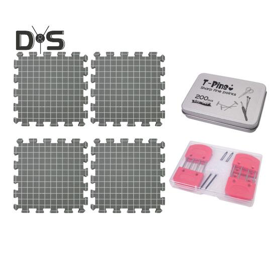 Sada pletacích blokovacích podložek Silná pěnová podložka s mřížkou Opakovaně použitelná jednostranná blokovací deska pro háčkovací nebo pletací projekty