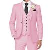 Men's 3 Piece Suit Slim Fit Business Wedding Groomsmen Prom Suits One Button Blazer Jacket Vest Trousers Tuxedo Set