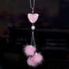 Wisdompro Bling Car Rear View Mirror Hanging Accessories for Women, Crystal Diamond Heart Rhinestones Hanging Charm for Rearview Mirror, Lucky Auto