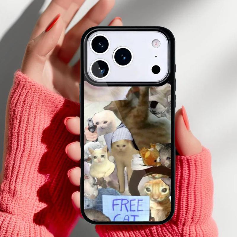 

Crying Cat Memes And Dog Phone Case for iPhone 17 16 15 14 13 Pro Max Back Cover for 12 11 Pro Coque iPhone 15 Plus