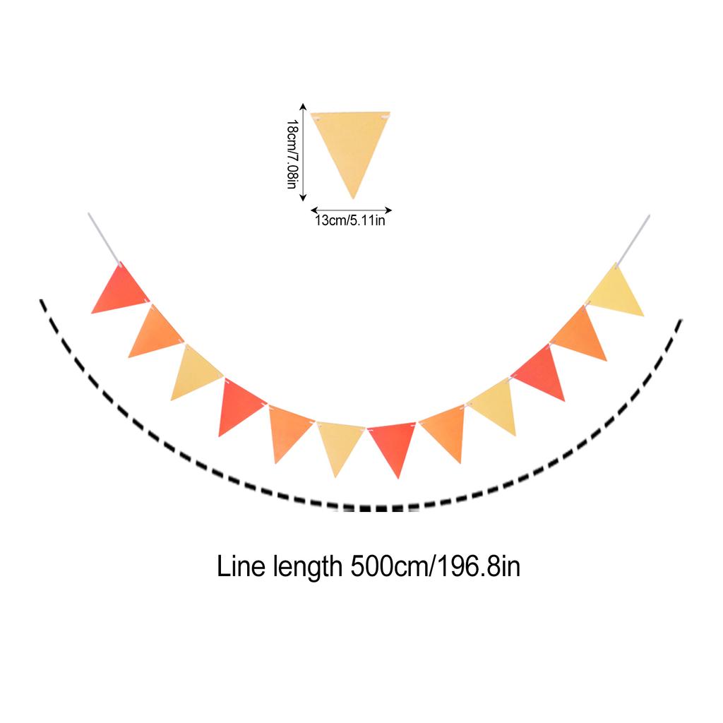 1pcs Set 16.4ft Macaron Paper Card Triangle Banner For Birthday Party Banner Flags Pennant Banner Flags Pennant Banner