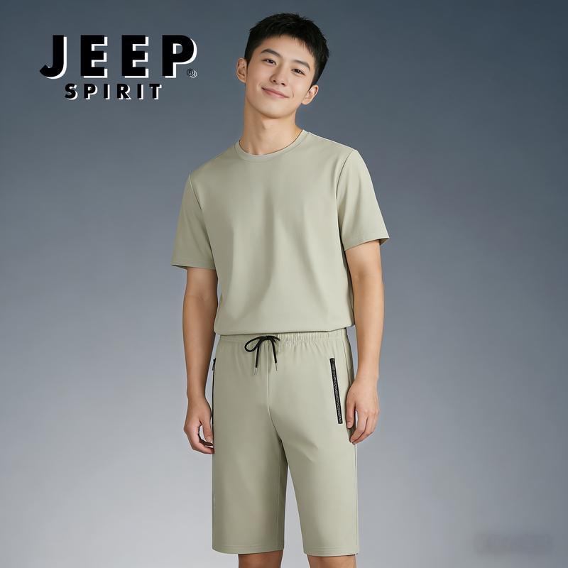 JEEP SPIRIT Men's Ice Silk Casual Capri Shorts