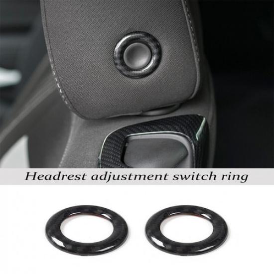 

Headrest Adjustment Switch Button Ring Trim Fit Chevy Camaro 2017+ Carbon Fiber