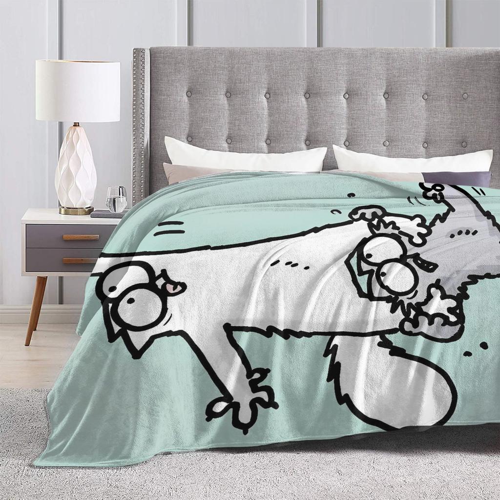 Simons Cat Plush Blankets Child  Flannel Bedding Throws For Outdoor Super Warm Custom DIY Quality Bedspread Birthday Gift