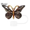 Cute Butterfly Straw Caps Silicone Toppers Covers for 10mm Straws, Dust-Proof Reusable Personalized Decorations Tumblers, Colorful Tips Accessories