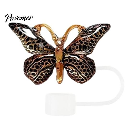 Cute Butterfly Straw Caps Silicone Toppers Covers for 10mm Straws, Dust-Proof Reusable Personalized Decorations Tumblers, Colorful Tips Accessories