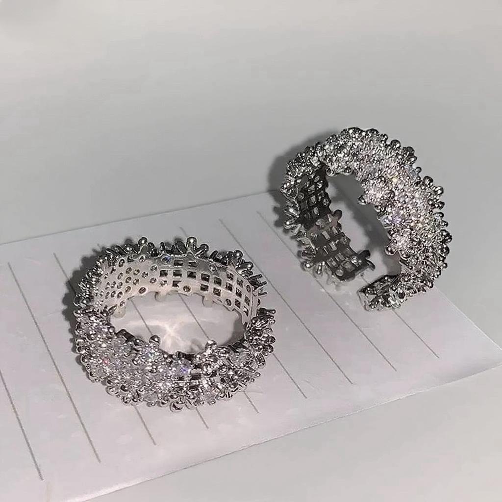 Non-fading Minimalist Gypsophila Zircon Ring - Women's Luxury Niche Jewelry