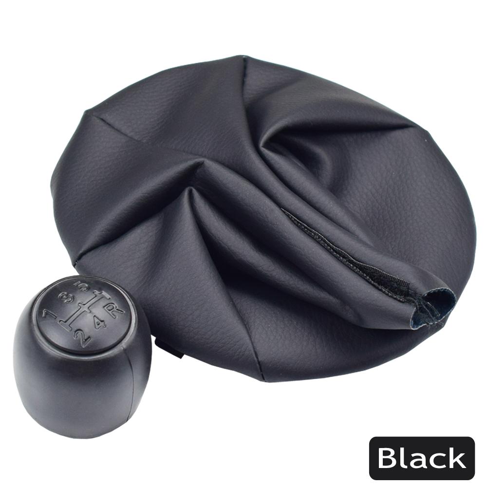 

Черный Серый 5-ступенчатый Рычаг Переключения Передач Ручка Шарик с Кожаным Чехлом-Гетрой для Fiat 500 500C Panda 2003-2012