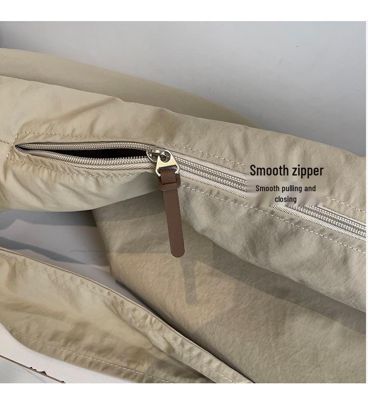 Niche Pleated Nylon Shoulder Bag: 2026 Large Capacity Dumpling Crossbody for Women and Students