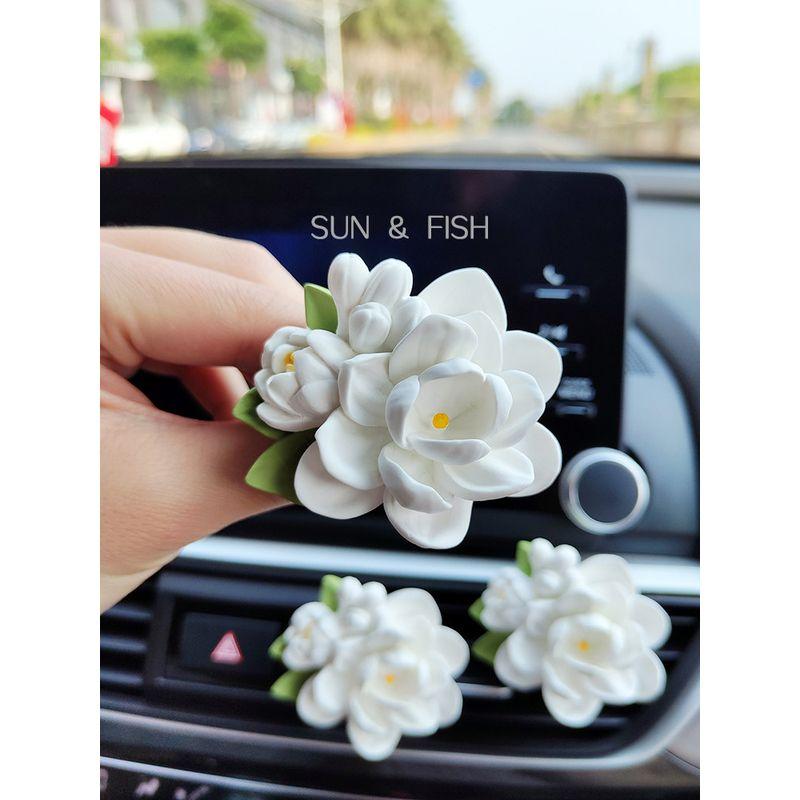 Jasmine Car Fragrance, Car Air Conditioner Vent Perfume, Car Interior Decoration, Gardenia Flower Aroma Diffuser Stone