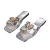 Large size butterfly slippers women's new silver versatile soft sole comfortable to wear with sandals