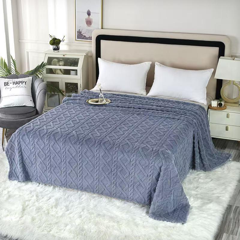 Tahoe Fleece Blanket Dual-Sided Solid Color Nap Air Conditioner Sofa Throw