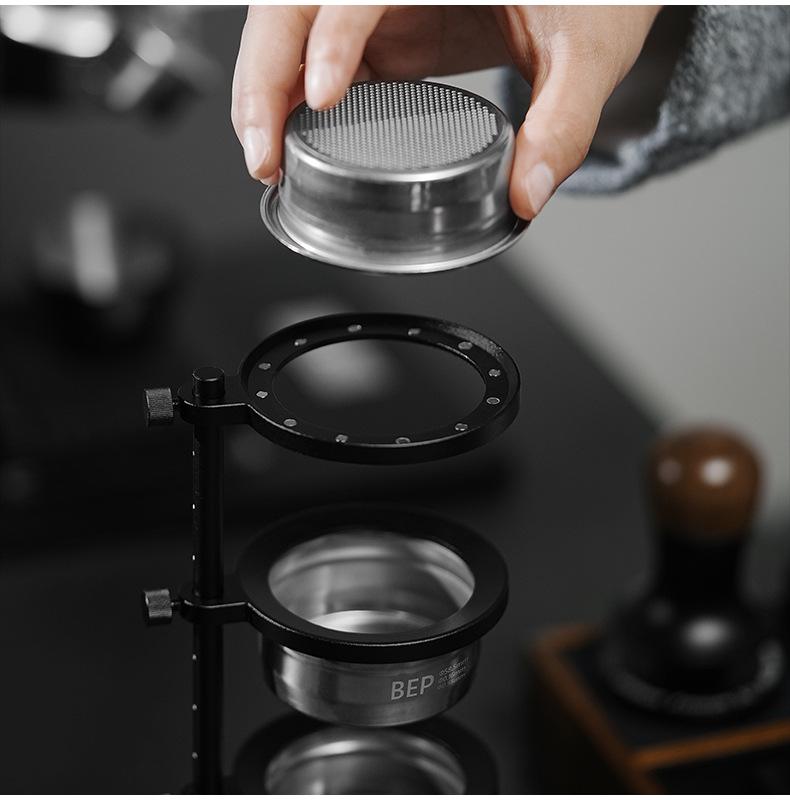 MHW Magnetic Bar Storage Rack with Pink Bowl, Coffee Machine Utensil Shelf, Tamping Cloth & Distributor