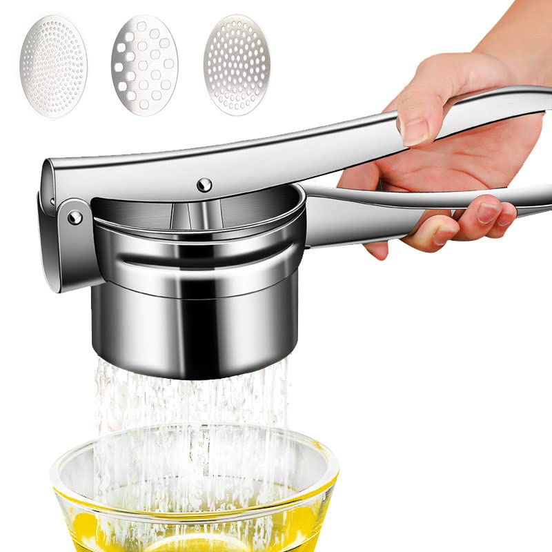 Lemon Juicer, Fruit Juicer, Potato Masher, Potato Ricer, Stainless Steel, Manual, Hand Juicer, Fruit and Vegetable Juicer, Food Strainer, Multi-functi