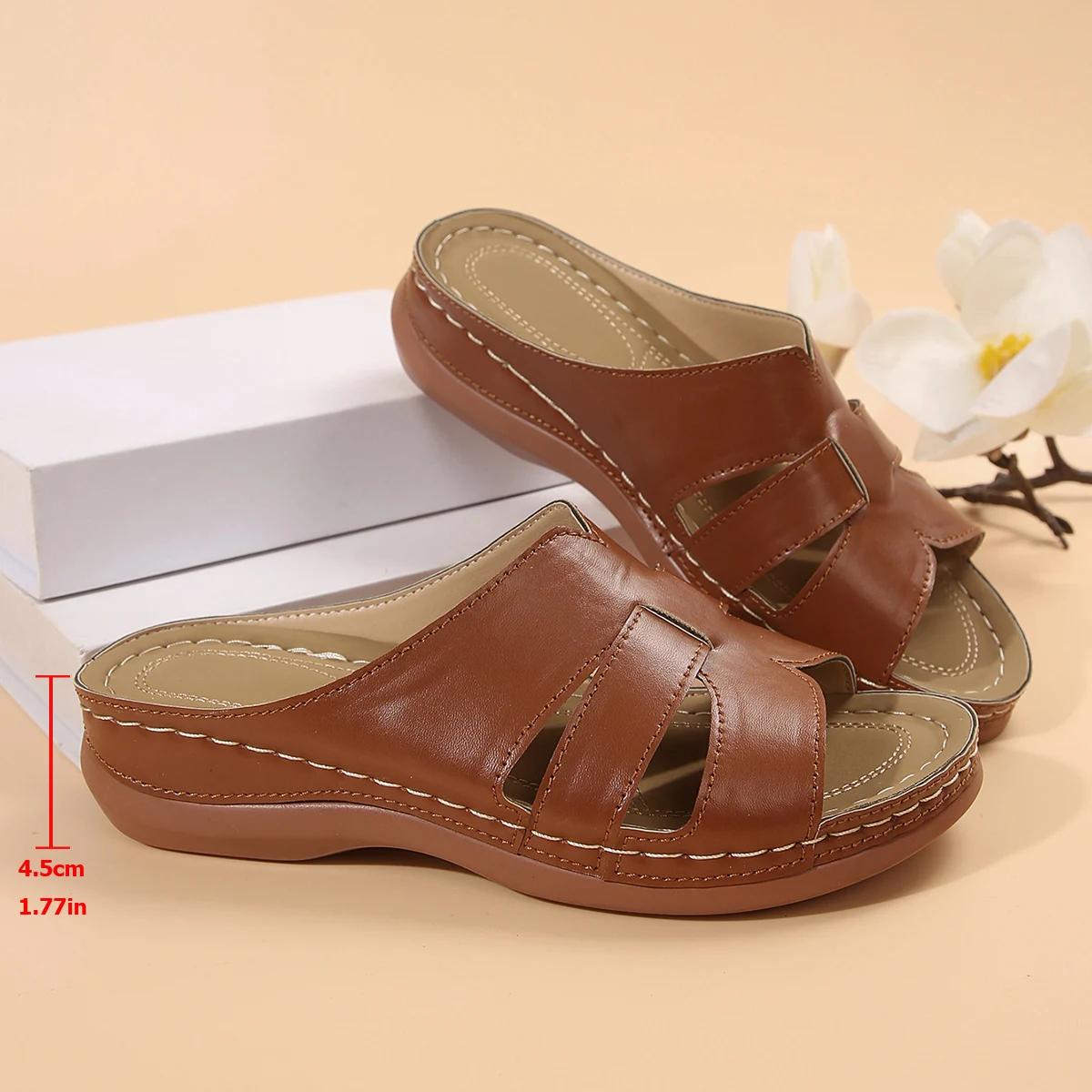 

Роскошные летние тапочки для женщин на танкетке, модные пляжные сандалии для отдыха на открытом воздухе, женские шлепанцы, брендовые дизайнерские повседневные сандалии 43