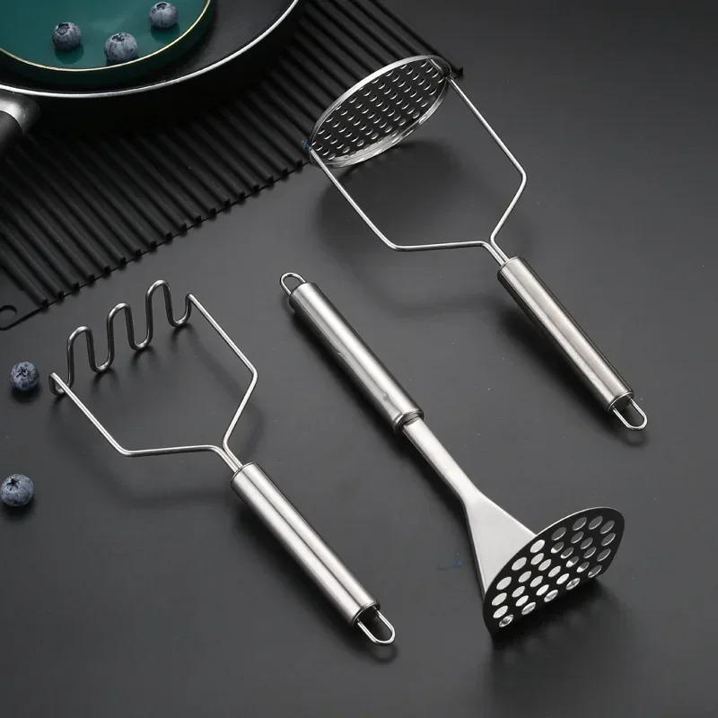 Stainless Steel Potato Masher Manual Pumpkin Grinder Yam Press Multiple Shapes Vegetable Puree Crusher Kitchen Accessories