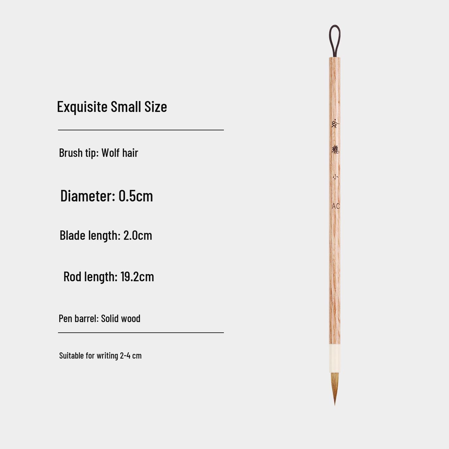 Exquisite Small Professional Wolf Hair Calligraphy Brush for Practicing Characters and Copying Sutras