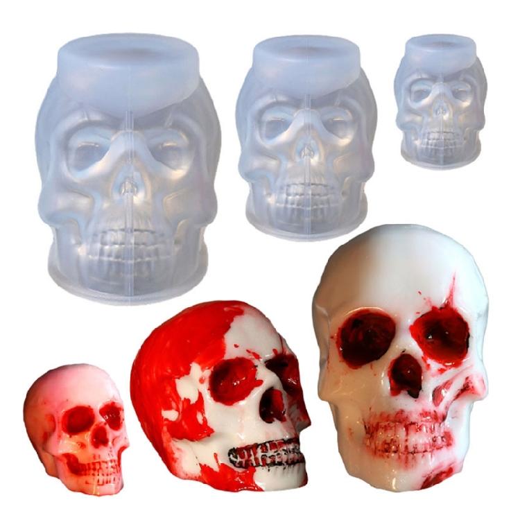 Halloween Skull Silicone Molds,Skull Candle Making Mold DIY Home Decoration Mold
