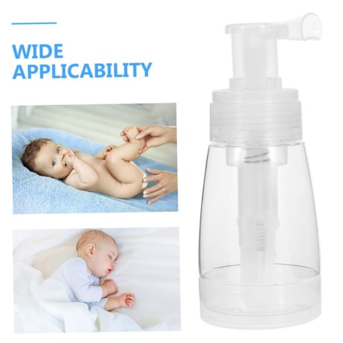 MOBUTOFU Powder Bottle with Puff, Fiber Powder Bottle, Hair Fiber Container, Baby Powder Container, Powder Puff, Transparent