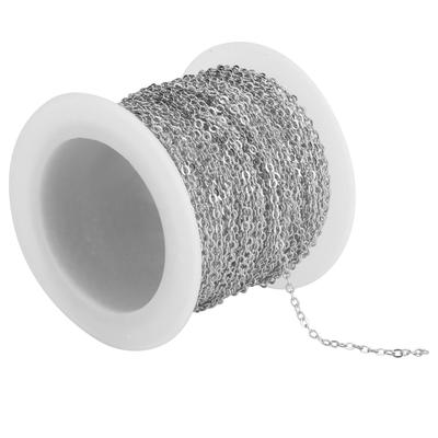DIY Jewelry Accessories 10meters Cross O Flat Chain Spool Bulk for Bracelet Necklace ExtenderSilver
