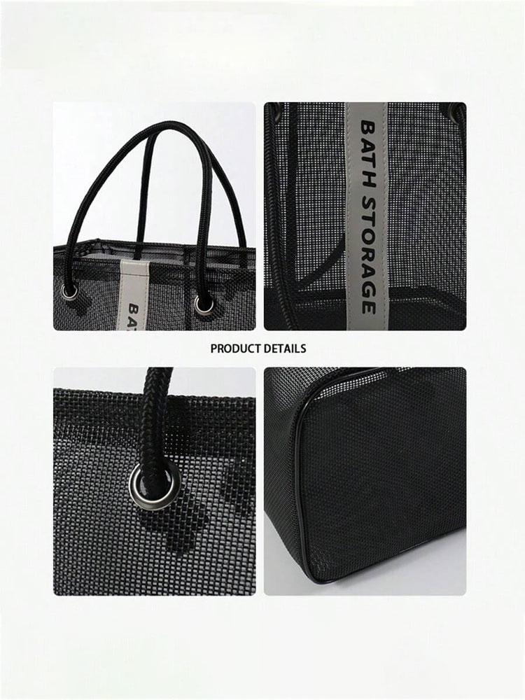 1PC bathroom storage basket, grid draining basket, foldable storage basket, summer swimming clothes storage basket