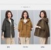 2024 Plus Size Hooded Trench Coat for Women - Loose Fit Spring & Autumn Workwear Jacket