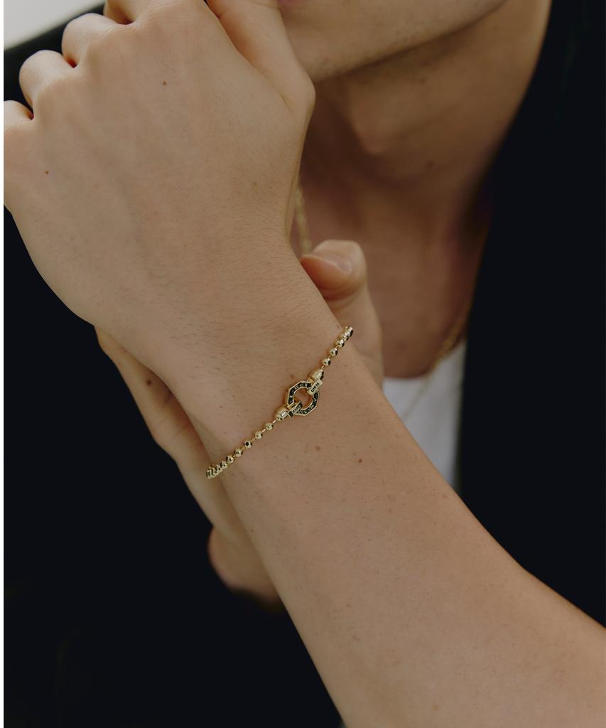 Gaman Unisex Gold Clock Tempus Ball Chain Bracelet