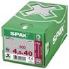 Spax 0201010450405 vis à bois 4.5 mm 40 mm t-star plus acier wirox 500 pc(s)