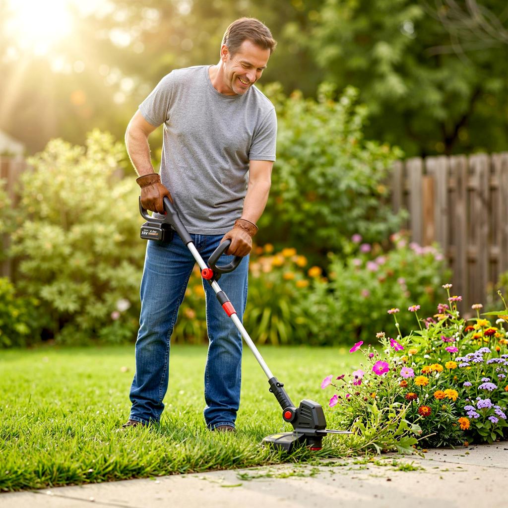 Cordless Grass Trimmer 2-in-1 Brush Cutter with 30 cm Cutting Width