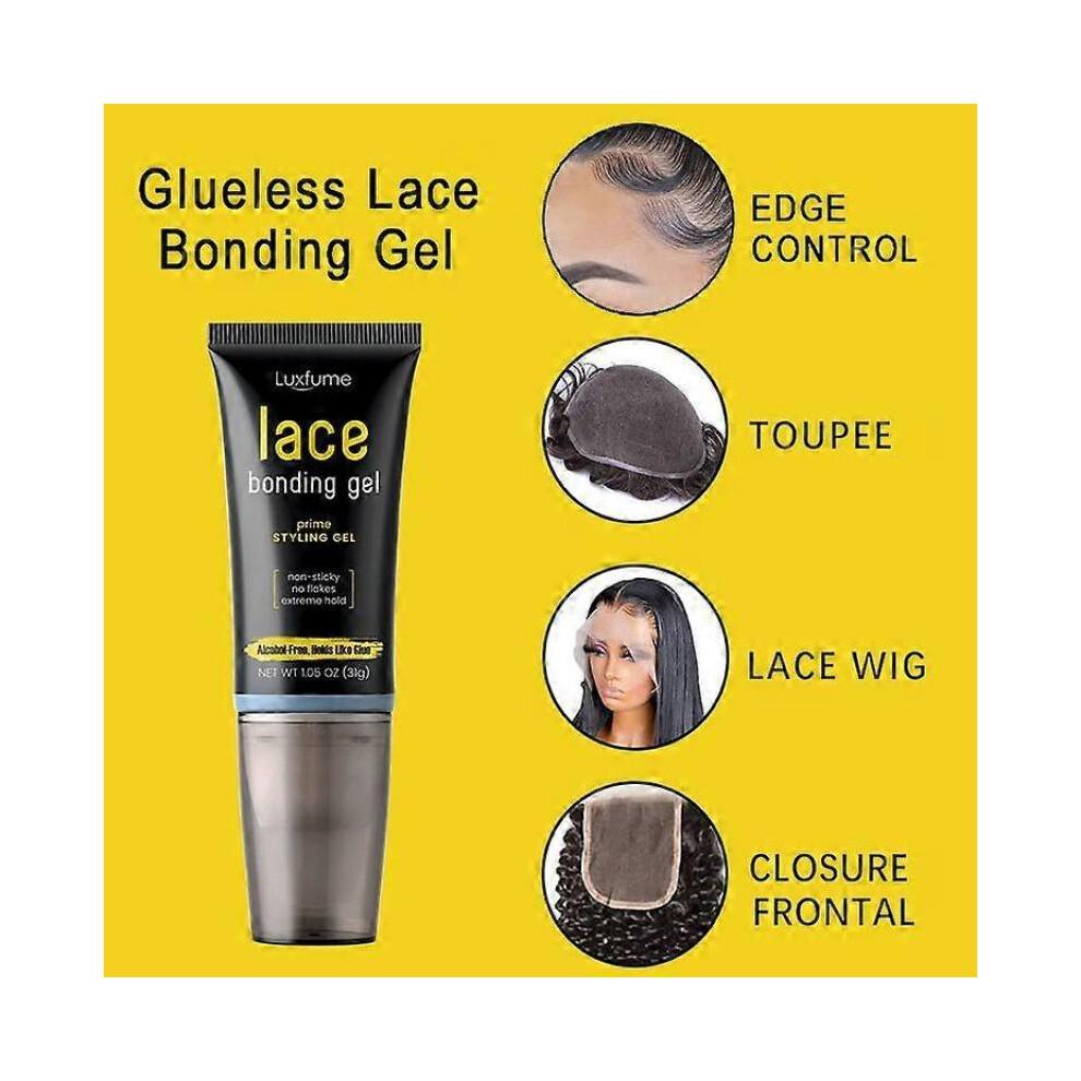 (2pcs) Lace Bonding Gel, Wig Glue Lace Glue for Women and Men,Brush Head Design, Invisible & Skin-Friendly Formula for Wigs